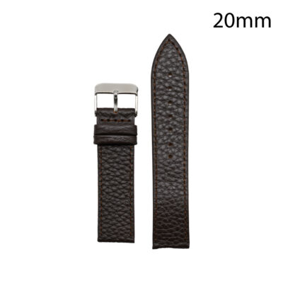 RJ70230_ CORREA PIEL MARRON OSCURO HUESCA 20 MM