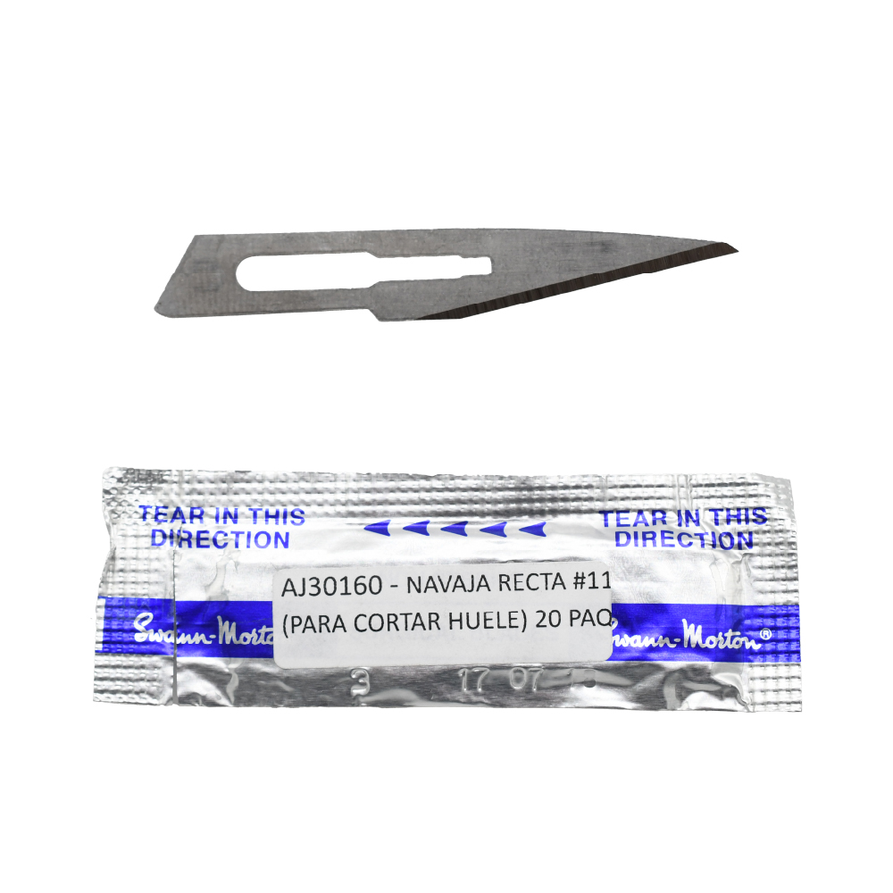 NAVAJA RECTA #11 (PARA CORTAR HUELE) 20 PAQ