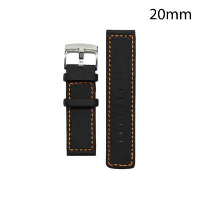 CORREA NEOPRENO NEGRA COST.NARANJA VALENCIA 20 MM