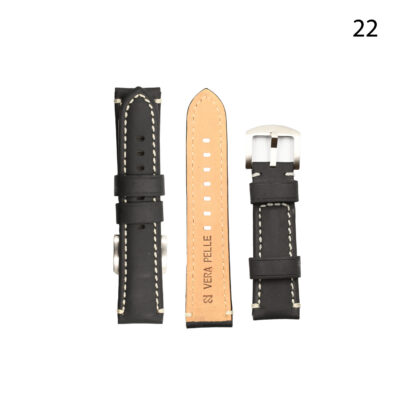 RJ70242 CORREA PIEL NEGRA LUGO 22 MM